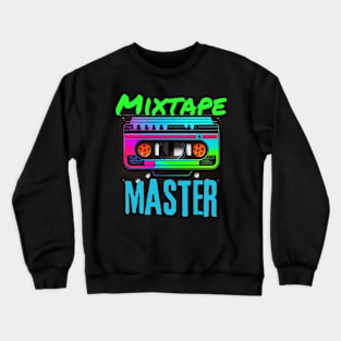 Mixtape Master 80s Retro Neon Cassette Tape Crewneck Sweatshirt